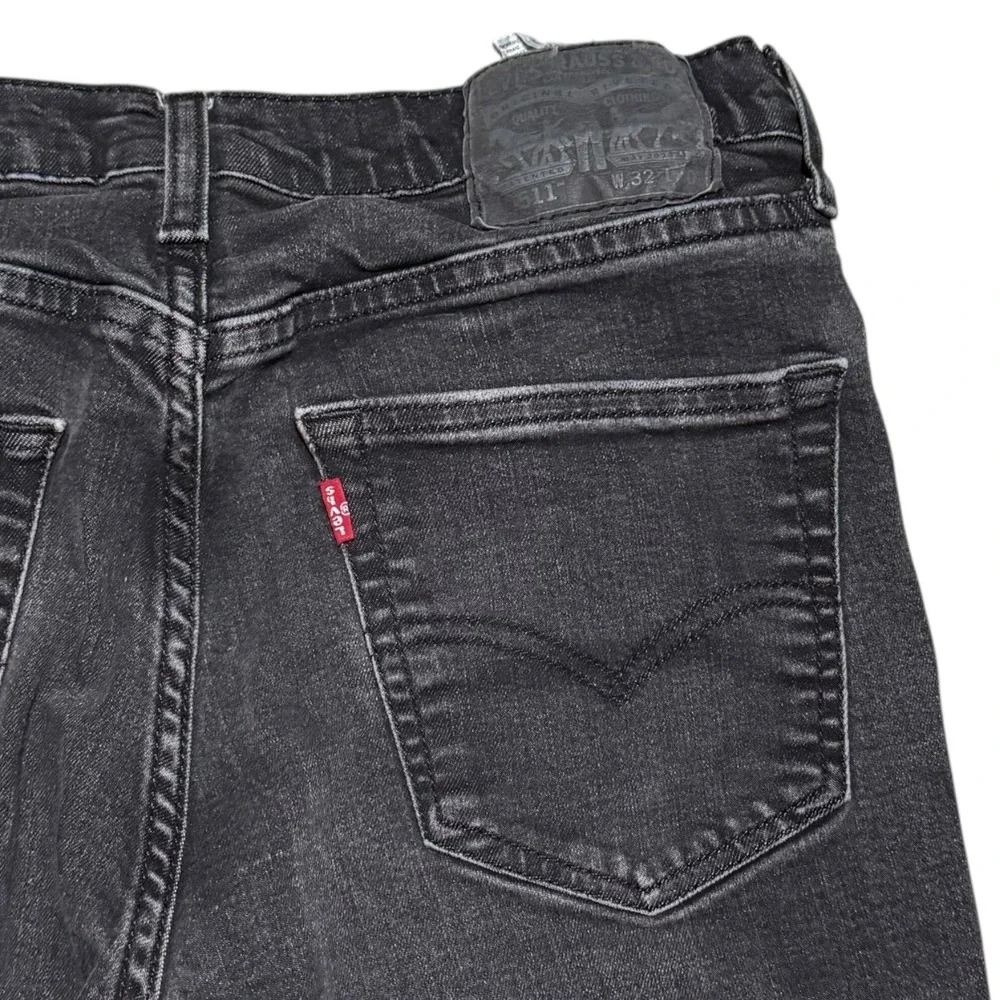 Levi's‎ 511 Faded Black Cotton Blend Slim Fit Jeans Men's 32x30 (Fits 31x29)